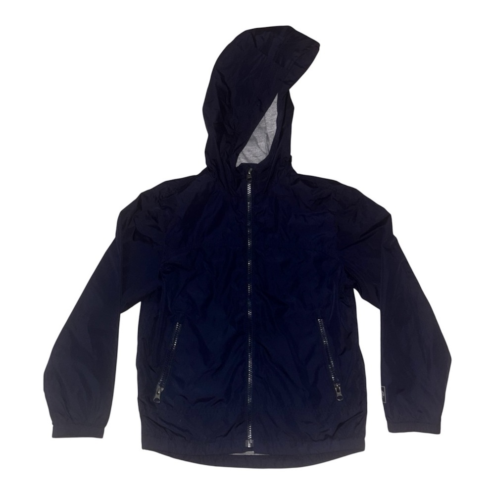 Gap Kids True Indigo Windbreaker Hooded Jacket with Zipper Pockets Size Small - Picture 2 of 10